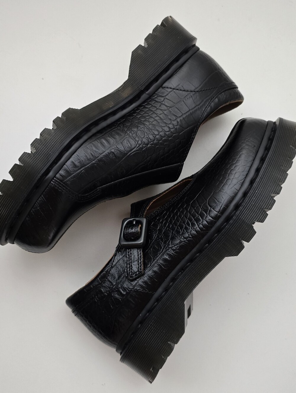 Dr. Martens Rejena Croc Emboss Leather Bex Mary Jane Black Size 9 NWOT - Picture 5 of 17